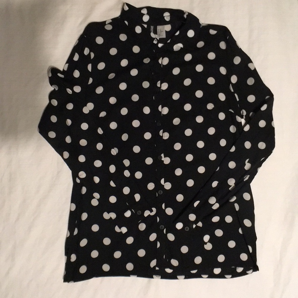 Polka dot button down shirt